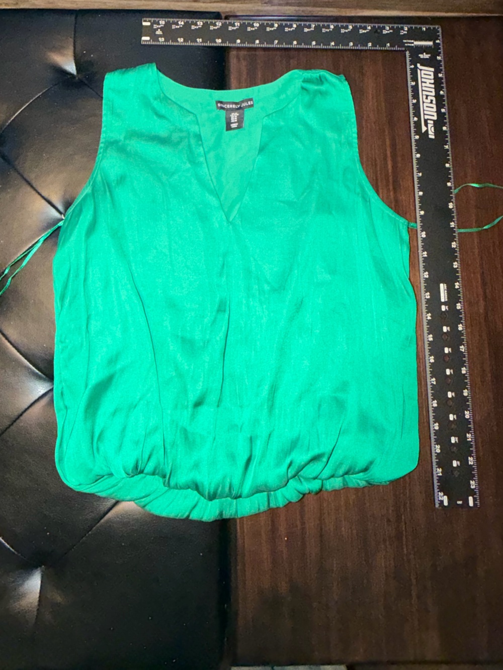 Sincerely Jules Green Sleeveless Blouson Tank